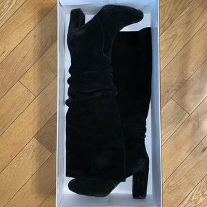 Steve Madden SAGAN black sued boots